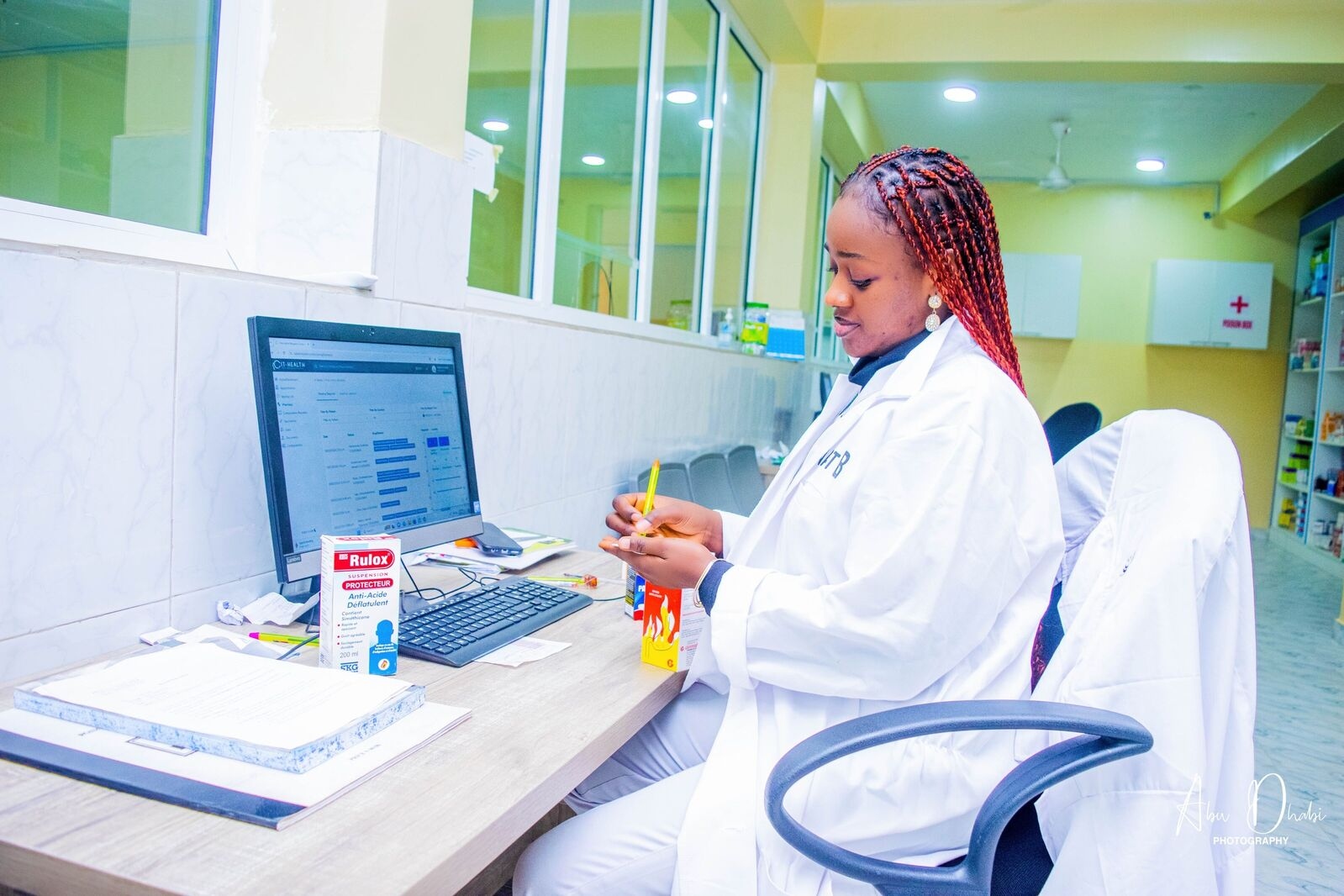 Medical staff at Sahad Hospital Abuja using CynoxHealth EHR software to ensure patient data security and regulatory compliance
